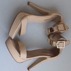 Beige High Heel Sandals